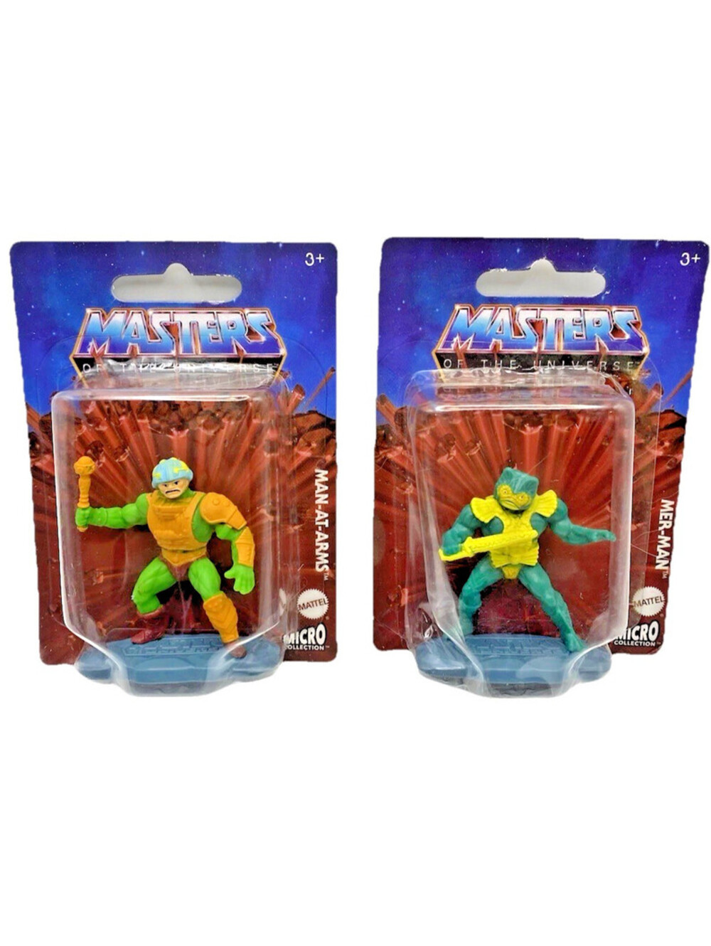 Masters of the Universe Micro Collection Man-At-Arms & Mer-Man Mattel MOC